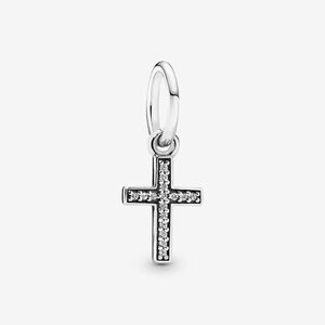 Pandora Sparkling cross dangle charm sterling silver